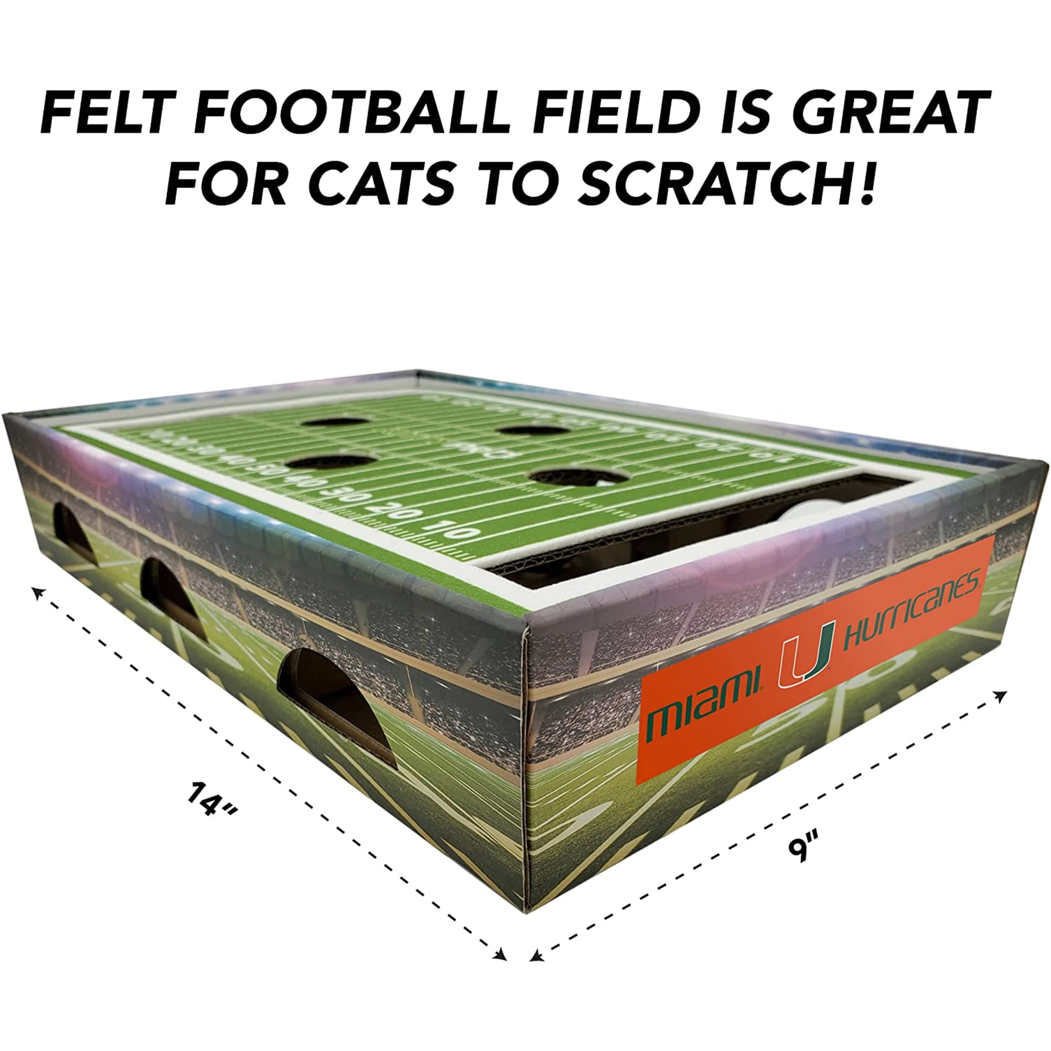 Pets First NCAA Cat Scratcher Box Football Field Designed Cat Scratcher & Lounge