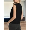 thumbnail image 3 of Sweater Vest Women 2025 Spring Summer Casual - Knit Sleeveless Button Down Tank Tops Trendy Clothes Black L, 3 of 7