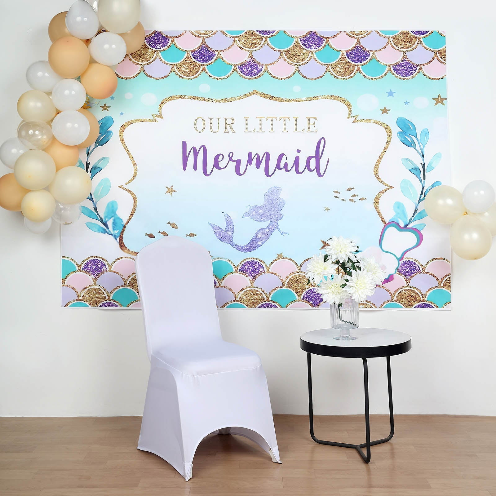 Efavormart 5FTx7FT | Little Mermaid Vinyl Backdrop, Mermaid Theme Birthday  Party Photography Background Banner 