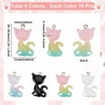 thumbnail image 2 of 1 Box 40Pcs 4 Colors Cats Charms Pet Charm Resin Plastic Black White Blue Rainbow Colorful Cute Animal Kitten Charm for DIY Jewelry Making Charms DIY Keychain Bracelet Earrings Necklace Crafting, 2 of 5