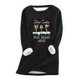thumbnail image 1 of Jienlioq Women's Large Loose Raglan Top Thickened and Velvet Lamb Wool Warm Underlay, 1 of 2