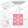 thumbnail image 2 of YFYANG Reusable Cotton Canvas Tote Shopping Bag, Pink Snowflake Pattern Washable Portable Grocery Bag for Daily Travel, 2 of 6