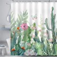 thumbnail image 2 of Cactus Shower Curtain Tropical Plant Watercolor Shower Curtain Set Green Modern Fabric Bathroom Cutain Decor with 12 Hooks 72x72 Inches, 2 of 6