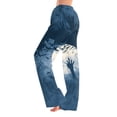 thumbnail image 2 of Zydvens Women Halloween Pajama Pants Wide Leg Lounge Wear with Pockets Soft Elastic Waist Drawstring Sleepwear Bottoms Bloody Handprint Red Moon Costume Cosplay S-3XL, 2 of 7