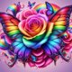 thumbnail image 1 of Pintura de diamante 5D DIY taladro redondo completo arco iris rosa mariposa arte kit 30x30cm, 1 of 9