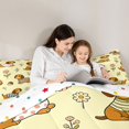 thumbnail image 4 of Manfei Cartoon Dachshund Dog King Size Comforter Sets, Daisy Floral Comforters King Size, Cream, Polkadot Reversible, 3pcs, 1 Comforter and 2 Pillowcases, 4 of 7