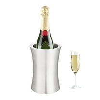 Ikohbadg Wine Chiller Bucket, Double Wall Wine Cooler, Single Bottle Wine Chillers for Bottles, White Wine Bucket & Champagne Chiller, Champagne Bucket, Stainless Steel Drink Cooler, Silver