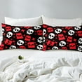 thumbnail image 4 of Erosebridal Ensembles de Draps Complets Crâne de Sucre, Ensembles de Literie Fantôme d'Halloween Taille Complète, Ensemble de Draps Étoiles Rouges Taille Complète, Décoratif de Chambre à Coucher Respirant Dessin Animé, 4 Pcs, 4 of 7