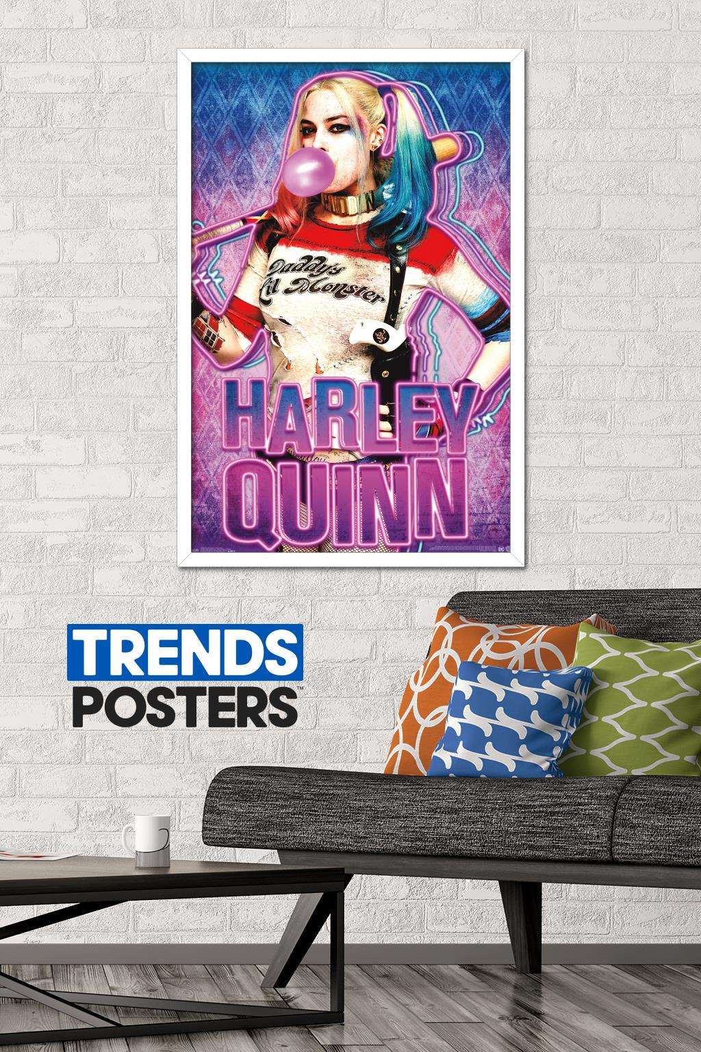 DC Comics Movie - Suicide Squad - Harley Gum Wall Poster, 22.375" x 34", Framed