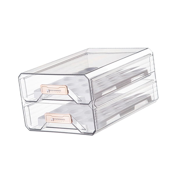 Organizador de huevos transparente para refrigerador, bandeja para huevos, para despensa y encimera. Claro
