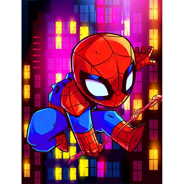 Diamond Painting 5D DIY Kit completo de taladro redondo Spider-Man Decoración del hogar (C373) FLhrweasw Nuevo