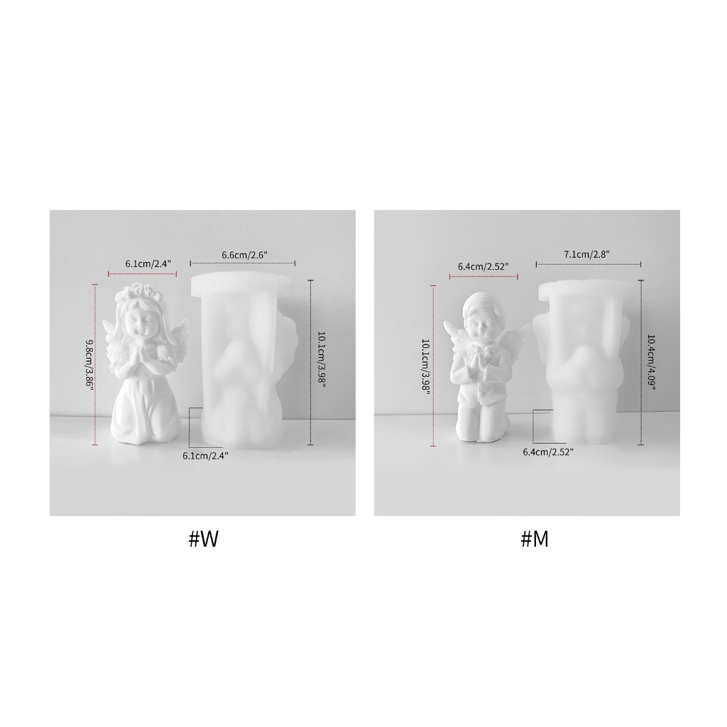 COMEET Candle Moulds, 3D Prayer Girl Silicone Fondant Mold Epoxy Resin Mold Pottery Plaster Chocolate Cake Decoration Kitchen Baking