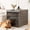 Gray-M Size, variant on Furnibear Modern Dog Crate Furniture with Charging Station, Multifunctional Side End Table Indoor Kennel with Hidden Door for Small Dogs Breeds up to 45lb,Oak