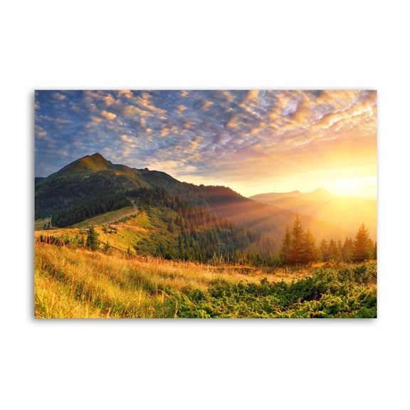 Mountain Scenery Morning Sun Canvas Wall Art Prints Poster Gifts Photo Picture Painting Posters Room Decor Home Decorative 16x24inch(40x60cm)