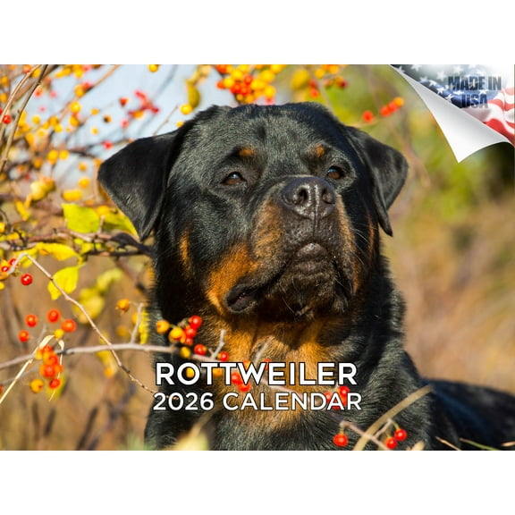 2025 2026 Rottweiler Calendar - Dog Breed Monthly Wall Calendar - 12 x 18 Open - Thick No-Bleed Paper - Giftable - Made in USA
