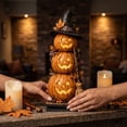 thumbnail image 5 of Ghost Pumpkin Wooden Decor, Halloween Tabletop Decorations with Haunted House Design, Cute Spooky Shelf Mantel Cabinet Dining Table Accent, 5 of 6
