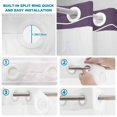 thumbnail image 4 of No Hook Shower Curtain, Purple Grey Stripe Shower Curtains for Bathroom with See Through Top Window, Modern Art Horizontal Striped Waterproof & Washable Bath Curtain Extra Long 72"x96", 4 of 9