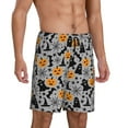 thumbnail image 6 of Mens Pajama Shorts, halloween elements pumpkins Sleep Shorts Men Pajama Bottoms Lounge PJ Shorts with Pockets, 6 of 6