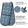 thumbnail image 4 of Dailycode Double Sided Oven Mitt with Loop Heat Resistant Kitchen Long Potholders 7" x 35" Panda and Civet Cat Face, 4 of 6