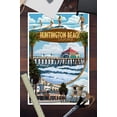 thumbnail image 3 of Huntington Beach, California, Montage Scenes (12x18 Wall Art Poster, Room Decor), 3 of 3