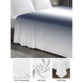 thumbnail image 6 of Navy Blue Ombre Twim Size Flat Sheet, Wrinkleproof & Fadeproof Cooling Flat Bed Sheet Only, Farmhouse Modern Art Breathable Soft Bedding Top Sheets 66 x 96 Inches, 6 of 8