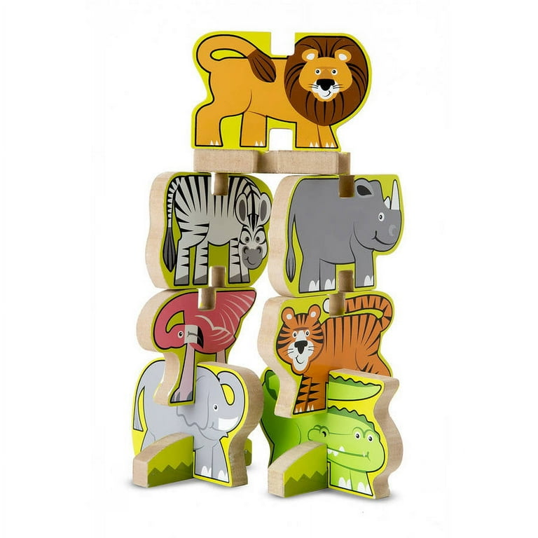 Melissa and doug stacking wooden sale chunky puzzle