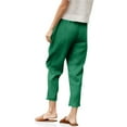 thumbnail image 5 of XFLWAM Womens Casual Cotton Tapered Capri Pants Loose Elastic Waist Ankle Cropped Trouser Summer Cotton Linen Wide Leg Pants with Pockets, 5 of 8