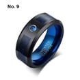 thumbnail image 3 of Qarigey Anillo de 8MM de circón azul, ligero, duradero, anticorrosión, anillos de dedo, pulido Simple, joyería resistente, regalo de Ropa, zapatos y accesorios Miscelánea Talla 9, 3 of 6