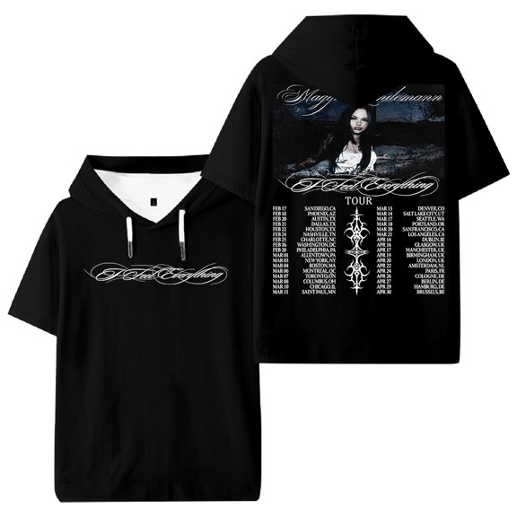 Maggie Lindemann I Feel Everything Tour 2026 Hooded T-shirt Short Sleeve Tee Men Women Streetwear Tops