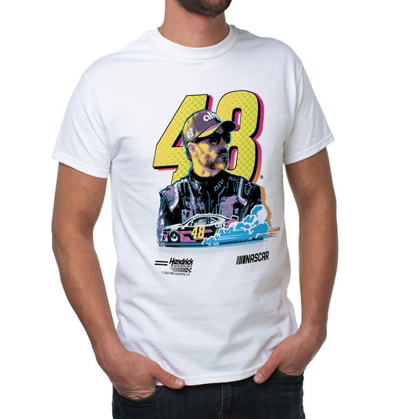 DelSol Camiseta (L) Camiseta NASCAR Classic Crew para hombre - Jimmie Johnson - 4 Blanco 1 Pc DelSol DelSol Camiseta (L) 1 Pc