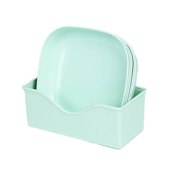 Beautynvta Square Plastic Plate Set of 12, Bone Spit Plates, Multi-Use Dessert Plates for Fruits Cookies and Snacks, Reusable Lightweight Plates, Dishwasher Safe, BPA Free