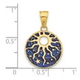 thumbnail image 2 of 16.25mm 14k Solid Yellow Gold Polished Enameled Sun and Stars Pendant Necklace Pendant for Women, 2 of 2