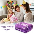 thumbnail image 4 of Birthday Gifts for Women Sister Girls Wife, Gifts for Mom Her Grandma, Happy Birthday Decorations, Gifts for Women Birthday Unique, Women Birthday Gift Ideas, Throw Blanket Purple 60"x50", 4 of 5