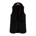 thumbnail image 7 of Fleece Vest Women Sherpa Full Zip Hooded Lightweight Warm Winter Hoodies Outerwear Fuzzy Sleeveless Plus Size Casual Loose Fit Solid Color Thermal Vest with Pockets, 7 of 7