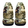 thumbnail image 5 of FOR U DESIGNS Horse Forest Pattern 2 Pcs Car Seat Covers Lightweight Automotive Front Seat Cover Comfortable Auto Seat Protector Car Accessories Fit for SUV Truck Sedan, 5 of 7
