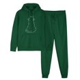 thumbnail image 2 of ibuvkizy Hoodie Sweatsuits Women 2 Piece Outfit!Men's and Women's Sports Tracksuits Long Sleeve Pullover Hoodies Sweatshirt Loose Coat and Sweatpants Fall Winter Suit Green,M, 2 of 7