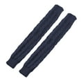 thumbnail image 3 of Snow Gloves Long Knitted Fingerless Braided Wrist Arm Warmers Cold Weather Snow Mittens Navy One Size, 3 of 3