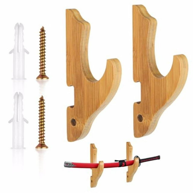 Billuyoard 2 unids/set espada montaje en pared gancho de 1 nivel tamaño compacto función práctica soporte para Katana estante para armas Almacenamiento y organización del hogar