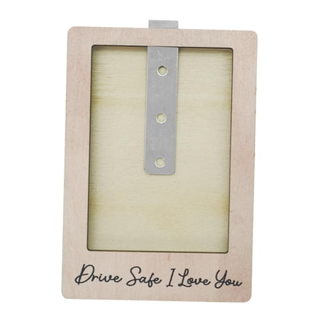 Car Visor Photo Clip Sun Visor Photo Holder Picture Frame Wooden Material Gift for Dad Mom Husband Drivers