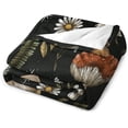 thumbnail image 2 of Mushroom Forest Dark Chinoiserie Spring Herbs Wild Flowers Botanical Fern Leaves Floral Fruits Throw Blanket Soft Cozy Flannel Fleece Warm Microfiber Blankets for Couch Sofa Bed 50"x60", 2 of 4