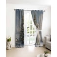 thumbnail image 3 of Christmas Blackout Curtains for Bedroom/Living Room, Thermal Insulated Kitchen Curtains, Xmas Tree Bear Oil Painting Grommet Darkening Window Treatment Drapes 42"x84"x2, 3 of 8