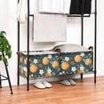 thumbnail image 3 of Yayeee Foldable Storage Basket for Shelves with Handles Set of 2 Waterproof Cloth Bins, Green Oranges, 3 of 7