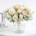 thumbnail image 2 of NAMZI Artificial Flower Silk Peony Bouquets Carnations Flower Arrangement Centerpiece for Table Wedding Dining Room Home Decorations Set of 2, White, 2 of 5