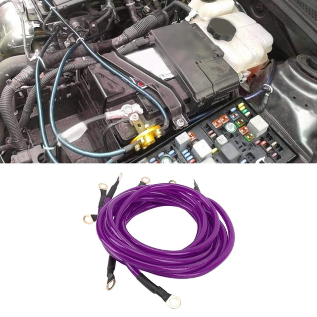 Car Ground Wire Kit Efficient Improve Start Performance DC 0 To 48V Copper Clad Aluminium PVC Car Boat Truck SUV