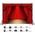 thumbnail image 2 of Telones de fondo para escenario de teatro, cortinas rojas, focos de escenario, suelo de madera rústico, telón de fondo para fotografía, festival, celebración, espectáculo, decoración, pancarta,, 2 of 5
