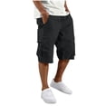 thumbnail image 2 of LONKITO Mens Cargo Shorts Elastic Waist Outdoor Fishing Hiking Shorts with Pockets Solid Color Casual Work Clothes, Size XXL, 2 of 8