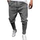 thumbnail image 1 of Pantalones casuales de lino para hombre, color sólido, ajustados, cintura baja, elásticos, ligeros, elásticos, con cordón, para verano, playa, yoga 036- gris XL 036- gris XL Xishao ropa, 1 of 2