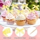 thumbnail image 2 of Uxcell 30-Pack Adornos de Cupcake en Forma de Lazo, Decoración de Pastel de Lazo de Cinta [Amarillo], 2 of 7