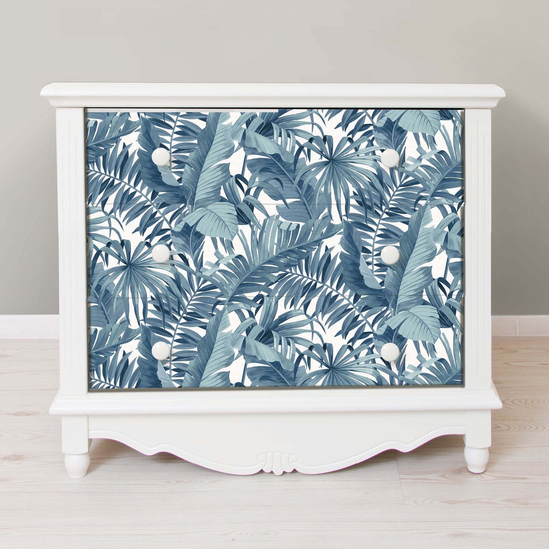 NuWallpaper Blue Maui Vinyl Peel And Stick Wallpaper, 216-in by 20.5-in, 30.75 sq. ft.