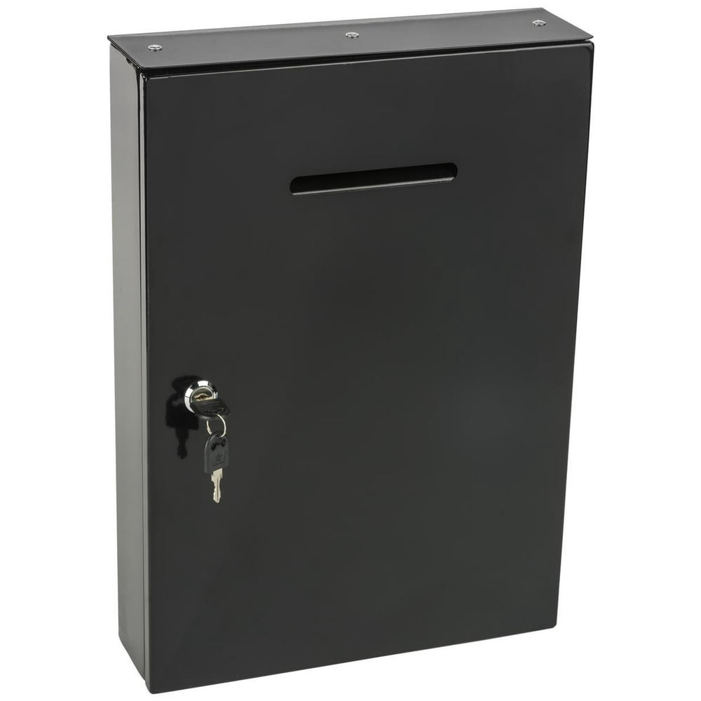 Displays2go Wall Mounted Secure Lock Drop Box, Holds Ballot or Envelope